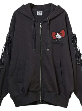 SNIDEL2025秋冬新品HELLO KITTY联名连帽蝴蝶结卫衣SWCT254256