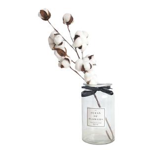 棉花干花花束永生花拍摄道具拍照ins摆件民宿装饰仿真木棉花假花