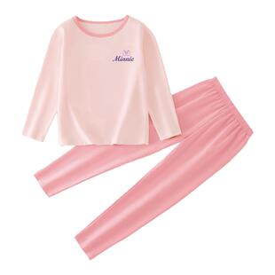 迪士尼男童秋冬内搭打底套装居家服春秋儿童纯棉a类秋衣秋裤套装