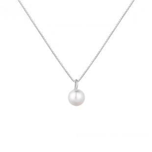 单颗吊坠淡水珍珠项链女2026新款珍珠颈链925纯银项链银饰锁骨链