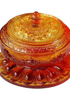 真琉璃八宝熏香炉茶道摆件居家茶席摆放香器佛具中式用品禅意吉祥