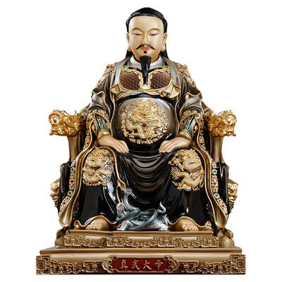 全铜彩绘真武大帝神像祖师爷摆件