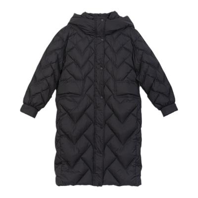 长款白鸭绒羽绒服诗梦休闲连帽