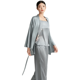 绣娘丝绸新款礼盒装真丝背心睡衣女款桑蚕丝睡袍国风高级感家居服