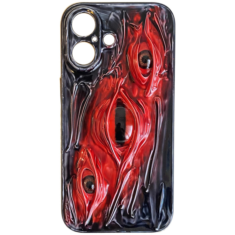 iphone17promax哥特风苹果手机壳立体眼球纹理软胶保护套定制渐变色华为