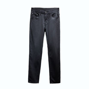 春夏十字架舒适柔软高弹力牛仔裤男士深黑灰薄款修身小直筒休闲裤