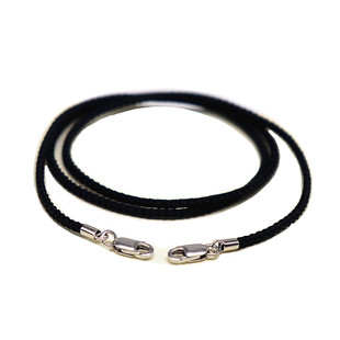 项链绳挂吊坠空气净化器男编织棉绳子双扣子两头纯银s925可定制女