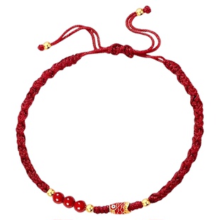 峨眉山红绳手链男女款锦鲤手工编织情侣手绳本命年生日送礼送女友