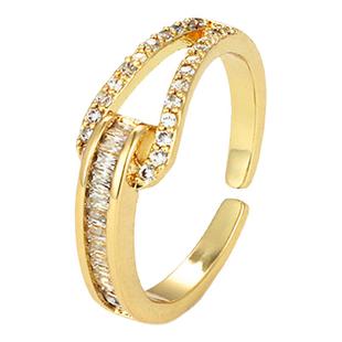 EXHIBITION 微镶锆石戒指开口戒可调节时尚个性简约食指指环女