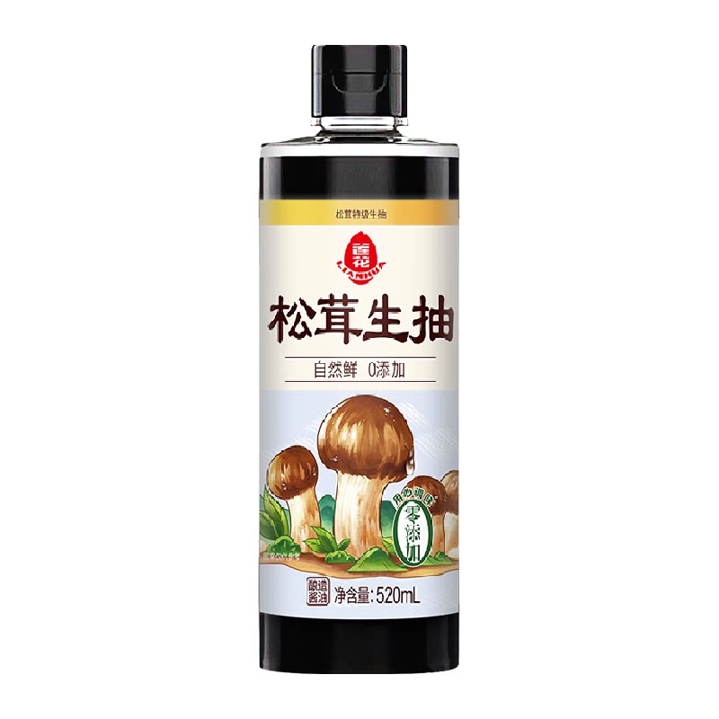 莲花松茸特级生抽0添加酿造酱油520ml*1瓶凉拌炒菜红烧调料百搭