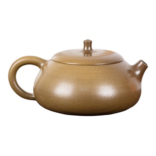 钦州坭兴陶集「柴电橘皮烧寒江壶」 名家精品非遗 纯手工窑变茶壶