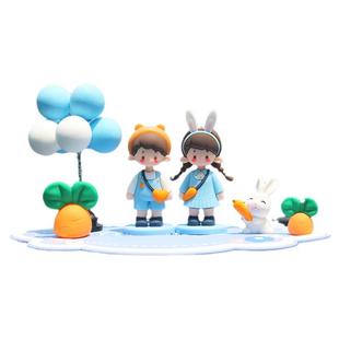 车内摆件车载情侣娃娃可爱车上用装饰品中控台车饰汽车内饰男女孩