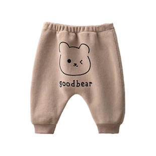 奥粒绒冬季加厚婴儿大屁屁裤宝宝宽松裤男女童加绒保暖长裤双面