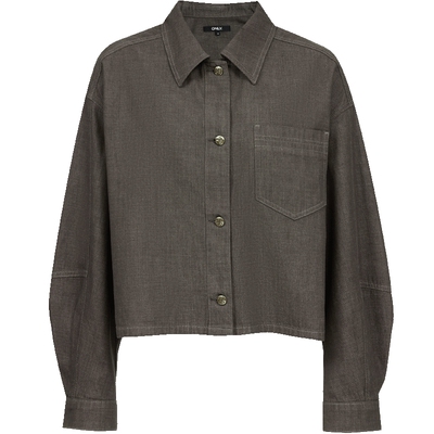 ONLY短款落肩牛仔衬衫