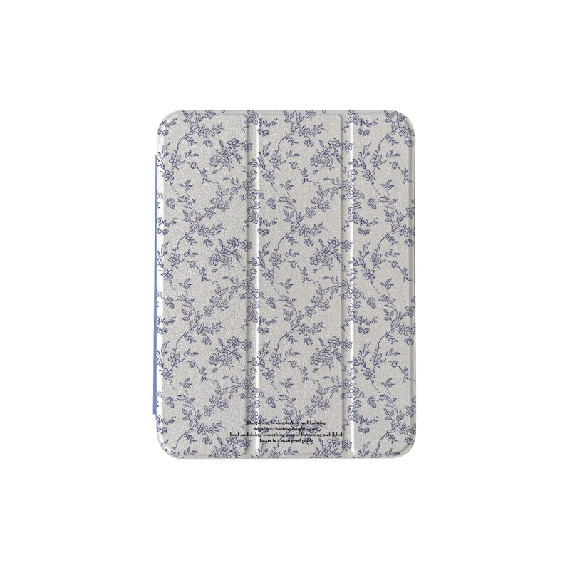 蓝色碎花镜面适用苹果ipad保护套
