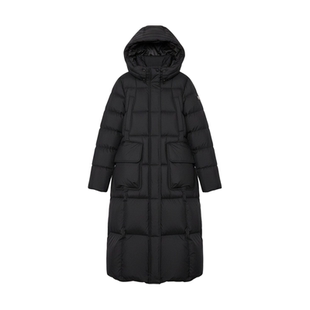 HiSaily商场同款加厚保暖95白鹅绒黑色长款羽绒服女收腰显瘦