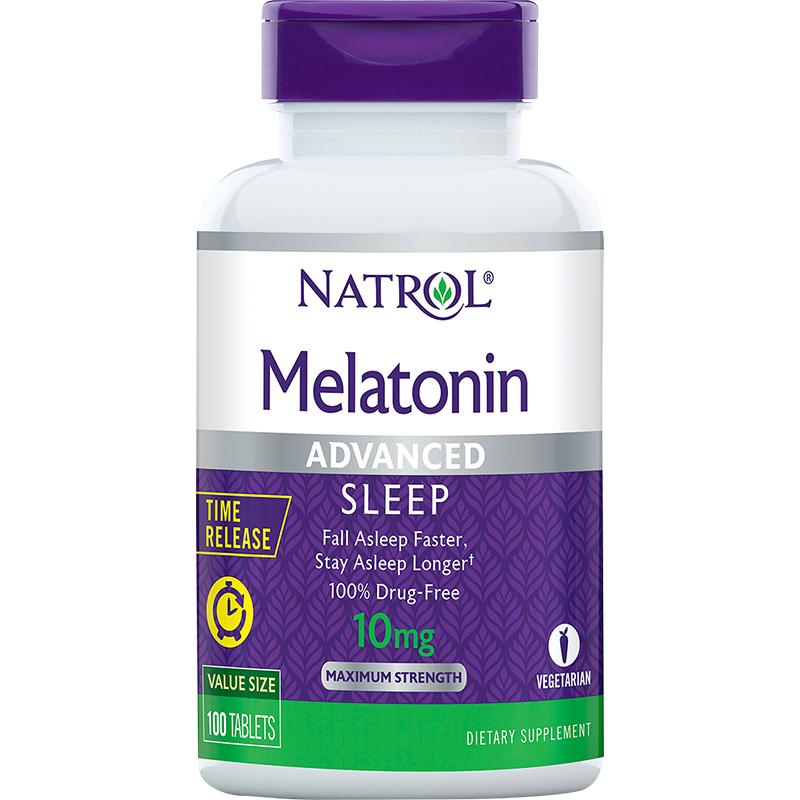 【自营】Natrol10mg褪黑素双层缓释片深度睡眠维生素B6+钙中老年