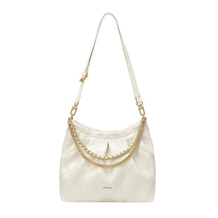 欧时纳左岸流浪包2026新款单肩斜挎高级感油蜡皮通勤大容量托特包