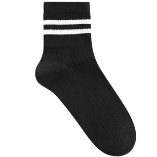 浪莎两条杠堆堆袜精梳棉袜子女二杠中筒时尚运动双杠学院风横杠潮