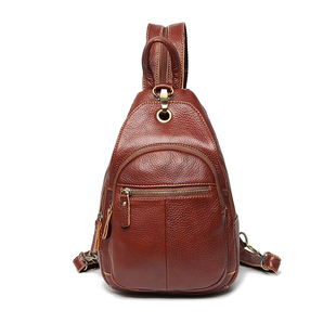 真皮胸包女单双肩两用背包韩版胸前斜挎包时尚休闲头层牛皮包包
