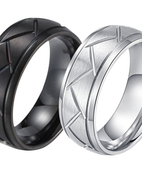 戒指黑色指环不锈钢首饰扳指手饰