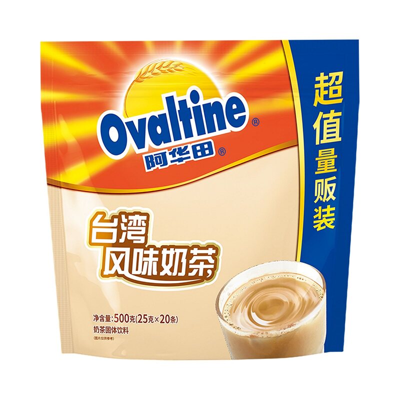 阿华田台湾风味奶茶原味速溶醇香浓厚下午茶休闲冲调饮品500g袋装