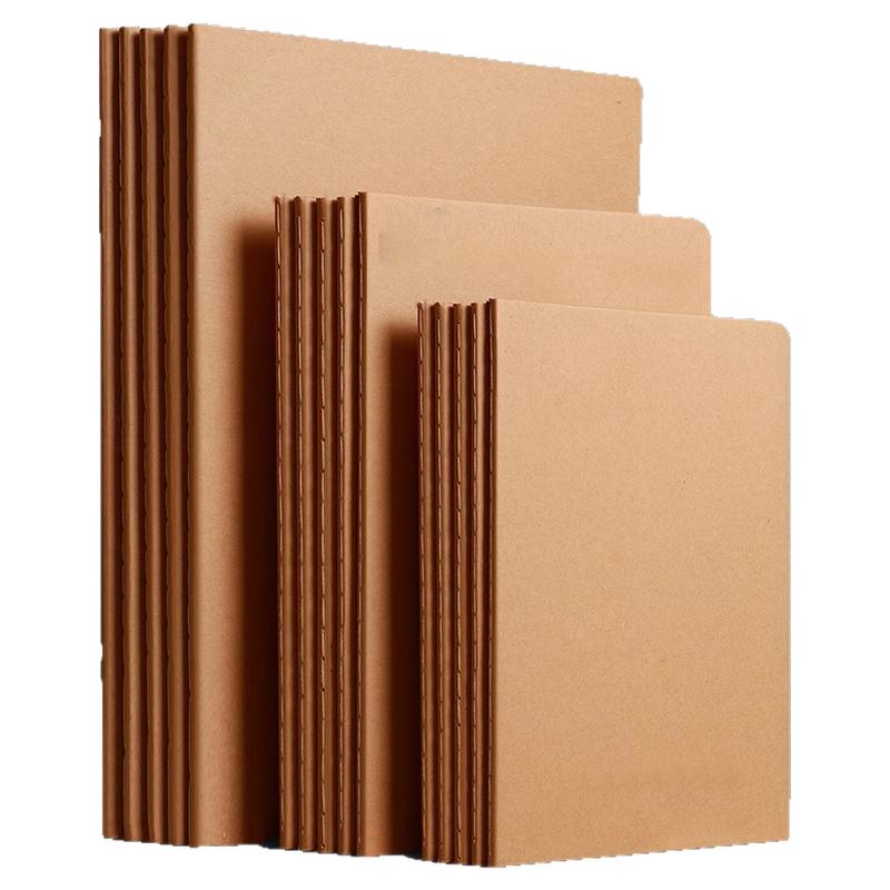 20本牛皮纸笔记本本子加厚简约大学生ins风b5横线本记事本16k空白2024年新款方格日记本网格本牛皮本记录本a4