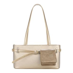 简着25SS 原创 香槟金贝里尼尼 摩登通勤皮带装饰单肩腋下法棍包