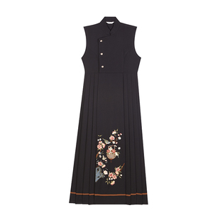 榴花宴织造司原创汉服汉元素内搭圆领衫国风改良无袖马面连衣裙女