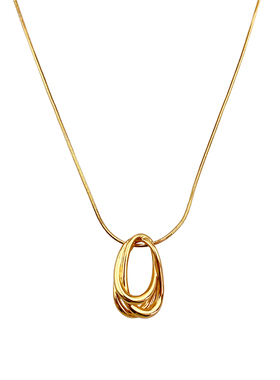 法式复古多层交叉缠绕吊坠项链切割八角蛇骨链小众设计轻奢高级感