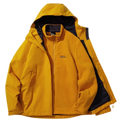 狼爪男士户外防风防水抓绒三合一