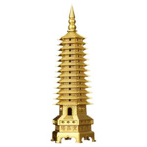 文昌塔13层十三层纯黄铜摆件