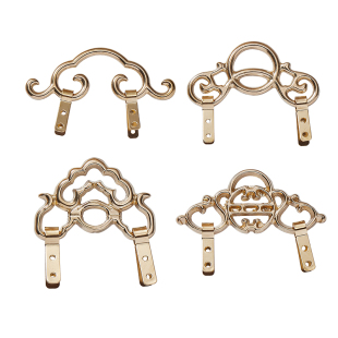 中式仿古黄铜挂钩装饰画钩底托牌匾铜托壁画字画托架挂钉匾托配件