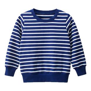 27kids品牌童装毛圈卫衣条纹男童宝宝上衣纯棉针织衫2026春装薄款