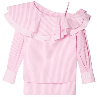 SALT.P可颜2024春夏甜美条纹双层荷叶边设计感上衣衬衫