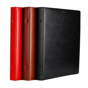 a3文件夹皮革活页资料册透明图纸夹子文件袋活页本外壳证书奖状证件活页夹打孔档案乐谱画册海报收纳皮质定制