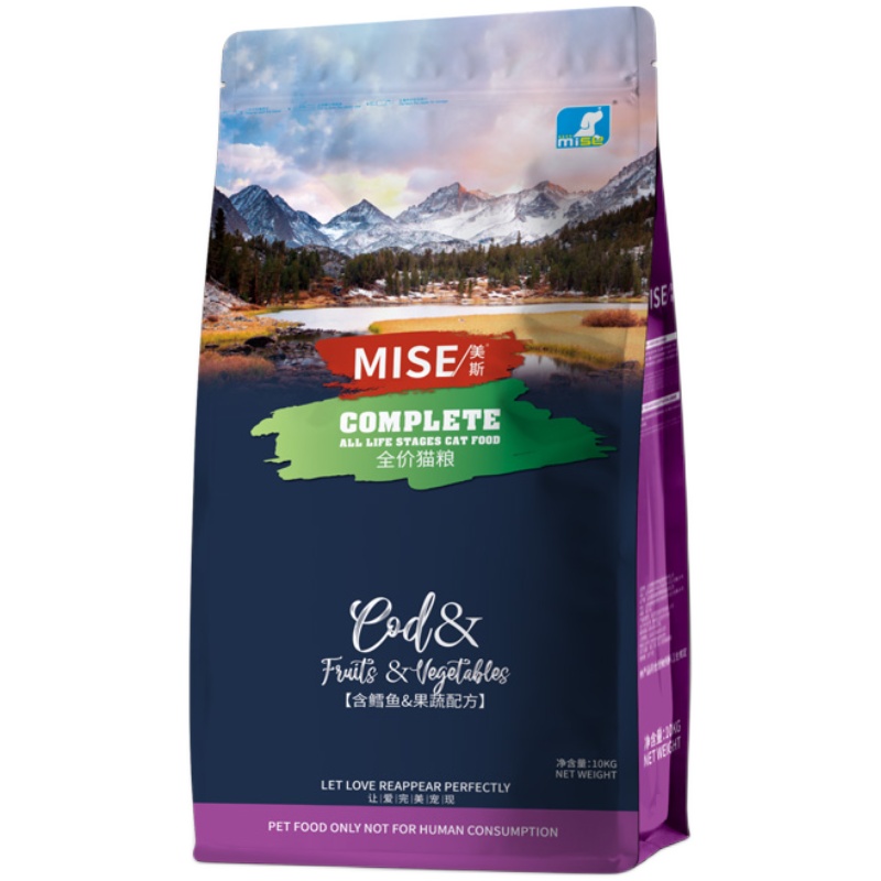 美斯猫粮鳕鱼果蔬英短布偶美短全猫种全价mise 猫粮 10 公斤包邮