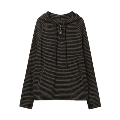 西町村屋休闲感卫衣女装2025冬季新款韩系条纹百搭上衣XHAD10864