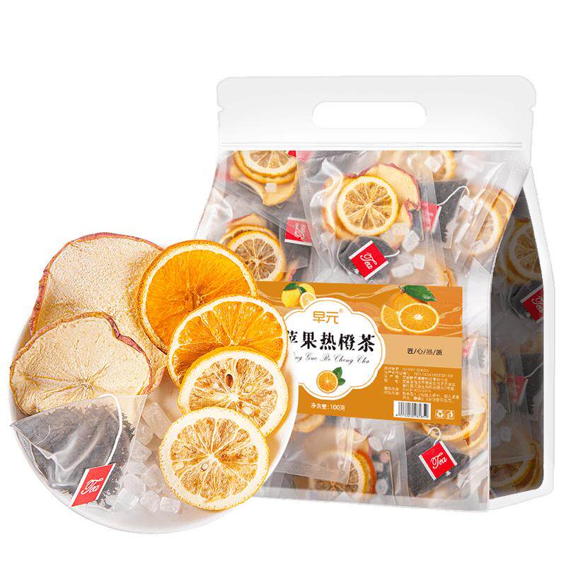 苹果热橙茶蜂蜜柠檬热饮水果茶