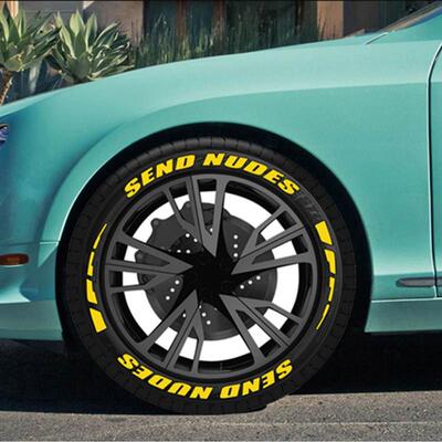 【SENDNUDES】汽车轮胎字母贴纸 PVC软胶立体3D 字母装饰贴