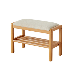 北欧实木玄关换鞋凳家用门口可坐式鞋架进门入户穿鞋凳子坐垫软包