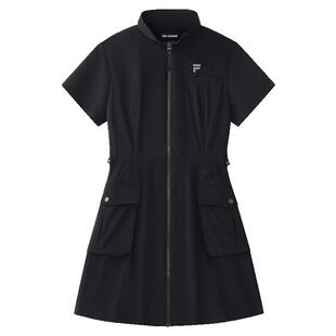 工装裙|FILA FUSION斐乐女子梭织连衣裙夏季短裙立领短袖凉感女裙