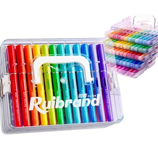 直液式丙烯马克笔软头儿童可水洗小学生美术专用彩笔不透色可叠色幼儿园画笔48色绘画24彩色笔丙烯笔芯60