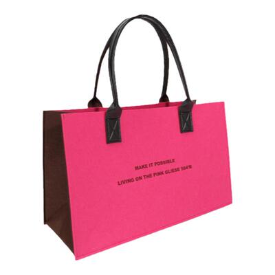 FTT粉不拉叽毛毡托特包