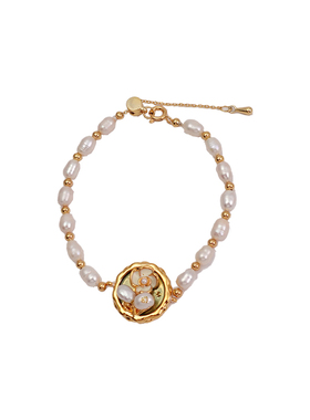 XMRACC宫廷复古淡水珍珠花朵手链