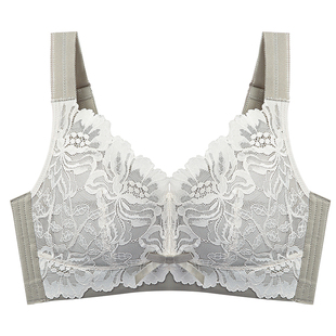 美思内衣女夏季新款大胸显小文胸薄款缩胸乳胶防下垂无钢圈胸罩