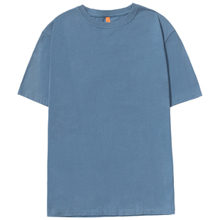 260g纯棉T恤男女夏季情侣短袖打底体恤纯色青少年宽松半袖上衣服