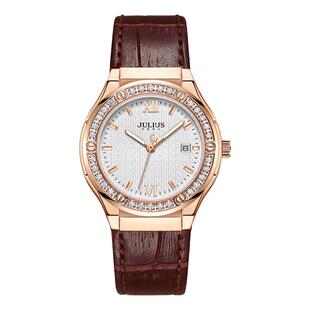 聚利时手表2026新款小众轻奢锆石日历防水石英小香风女表1395