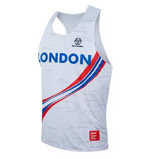 Sanken运动速干专业马拉松七大满贯系列伦敦LONDON夏季新款背心