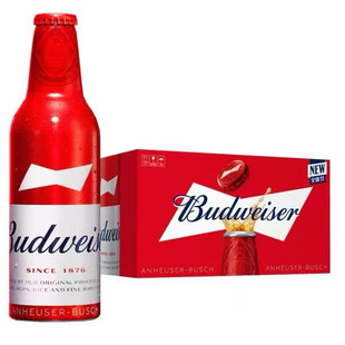 【支持送货上门】百威啤酒经典红铝罐精酿拉格红色铝瓶355ml*24瓶